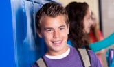 Smiling teen with braces