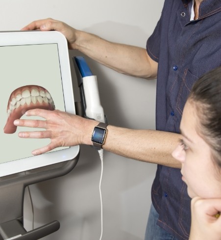 Orthodontist creating an Invisalign treatment plan
