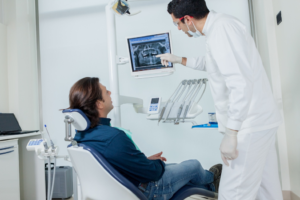 a patient during an orthodontic appointment